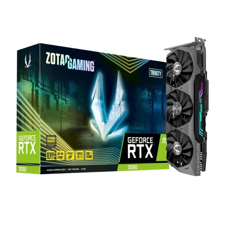 Zotac Gaming GeForce RTX 3080 Trinity LHR 10GB GDDR6X Graphics Card ZT-A30800D-10PLHR- كرت الشاشة
